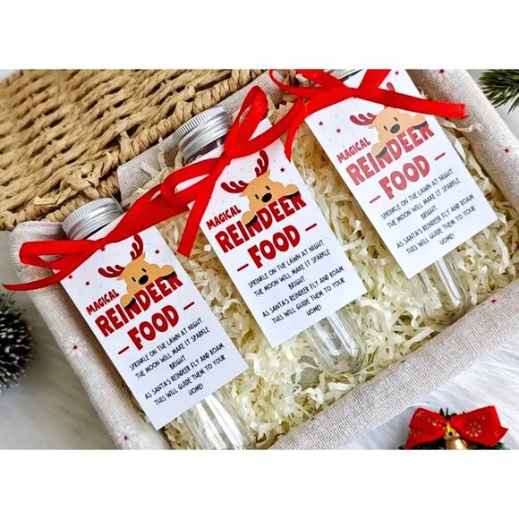 Magical Reindeer Food Container with Ribbon and Card - Picture 3 of 5